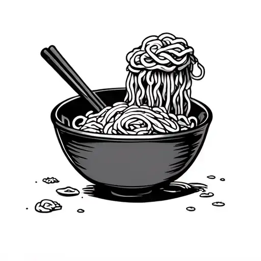 Ramen japanese lucky charm tattoo design idea