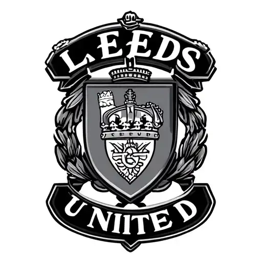 leeds united badge surrounded tattoo design idea