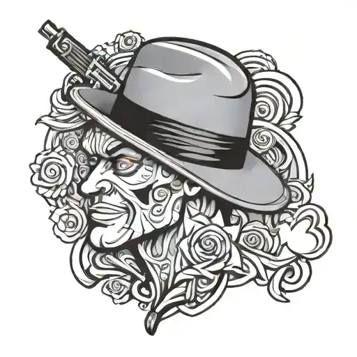 Gangster cartoon tattoo design idea