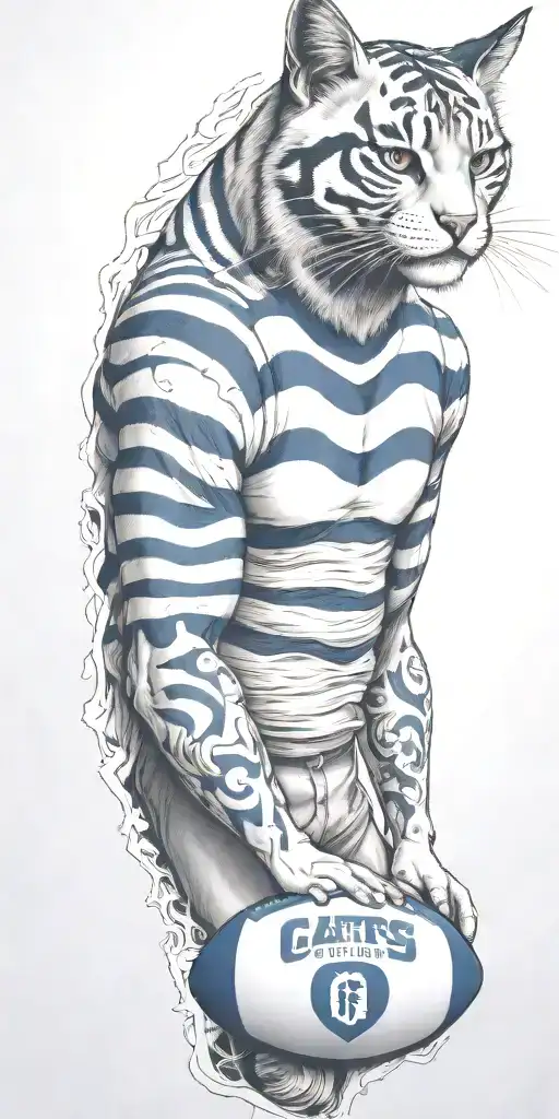 Geelong cats football club AFL in stadium  tattoo design idea