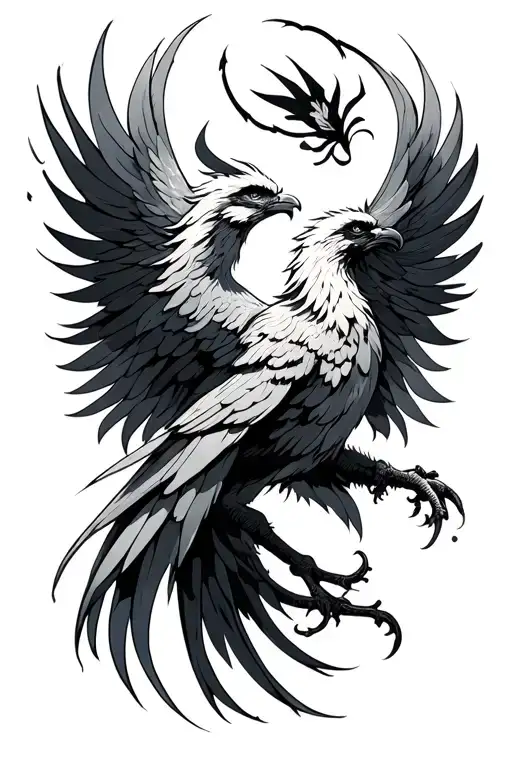 Sagittarius, transformative energy, spirit animal phoenix tattoo design idea