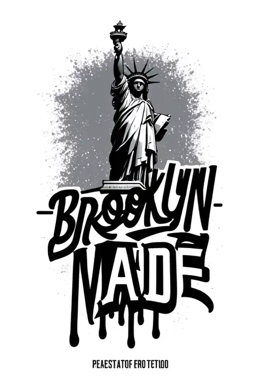 "Brooklyn Made" statue of liberty tattoo design idea