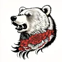 Bear head tattoo design idea