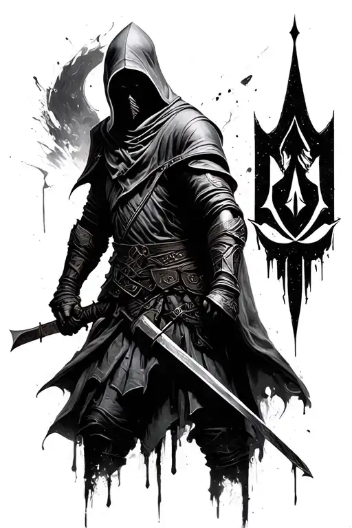 original black assasin's creed unity logo add more ideas to it  tattoo design idea