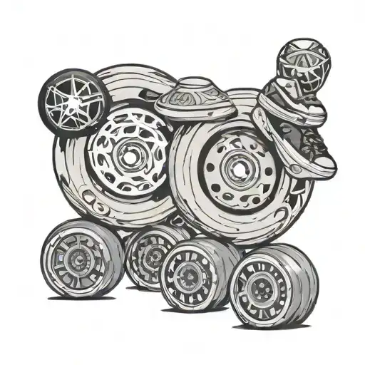 agresive inline skate wheels tattoo design idea