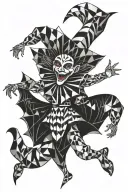 dancing jester tattoo design idea