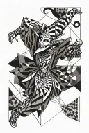 dancing jester tattoo design idea