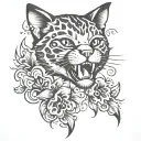 cat paw print tattoo design idea