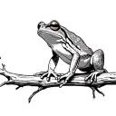 tree frog on tree branch tattoo design idea