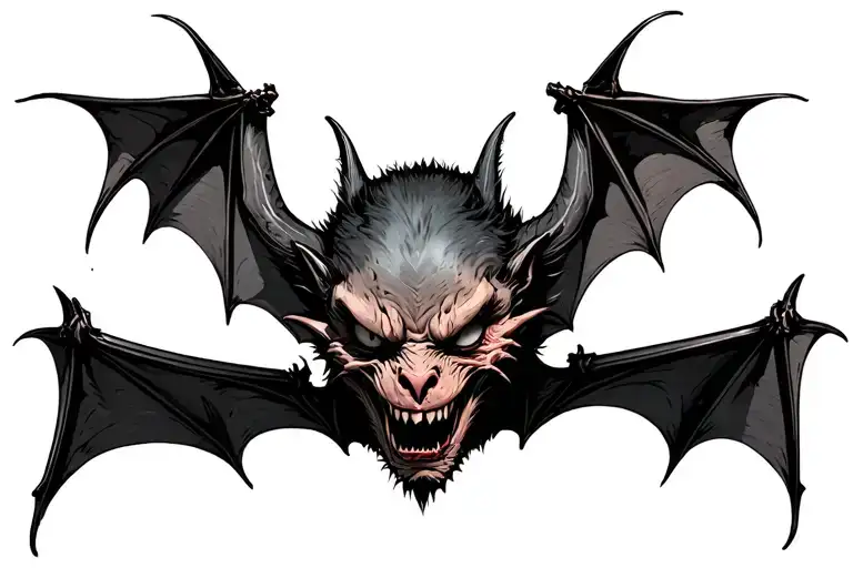 vampire bat, gothic, simple, aesthetic tattoo tattoo design idea