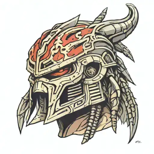 helmet from predator tattoo design idea