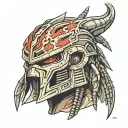 helmet from predator tattoo design idea