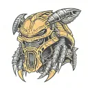 helmet from predator tattoo design idea