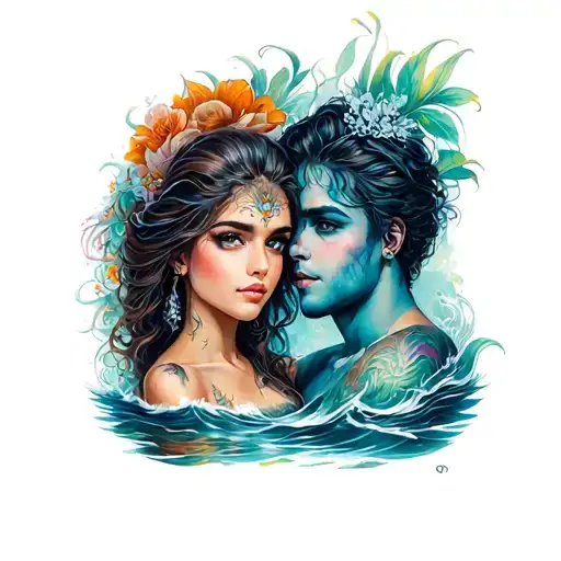 Ricardo Pisces Diego and Valeria tattoo design idea