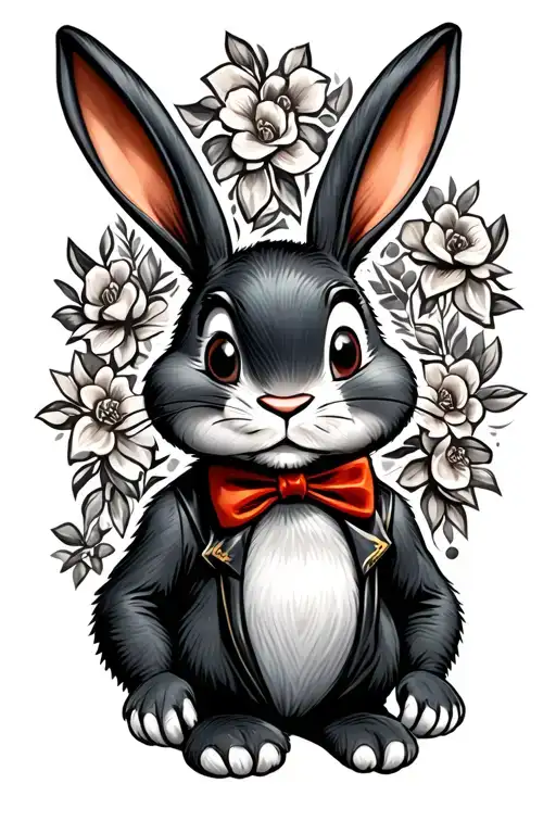 oswald the lucky rabbit wearing tattoo design idea