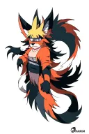 Kurama Naruto nine tailed fox tattoo design idea