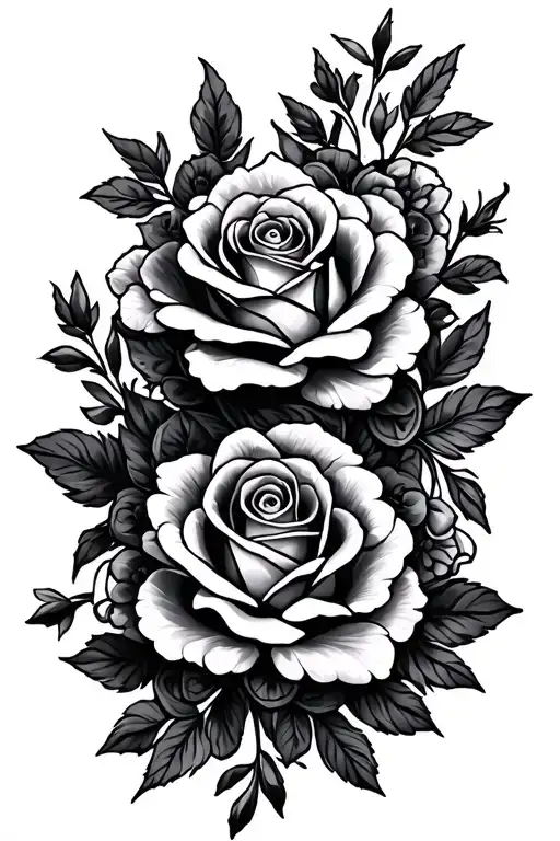 rose Texas and filigree tattoo design idea