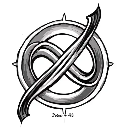 1 Peter 4:8 with infinite symbol tattoo design idea