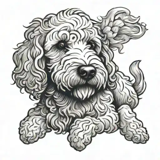 Goldendoodle tattoo design idea