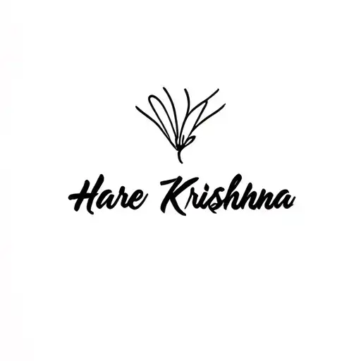 hare krishna name tattoo design idea
