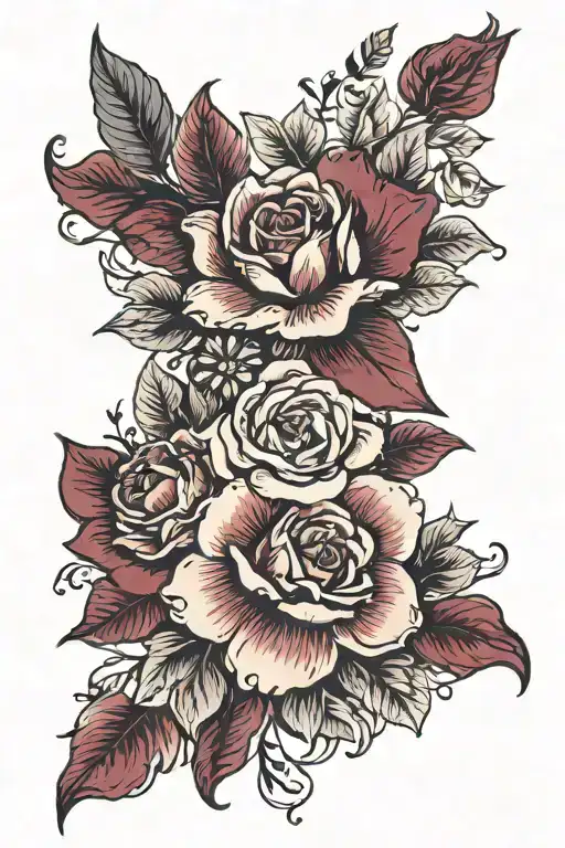 feminine floral, dark, burgundy, meaningful, baby boy died tattoo design idea