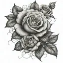 recovery from addiction with roses growing tattoo design idea