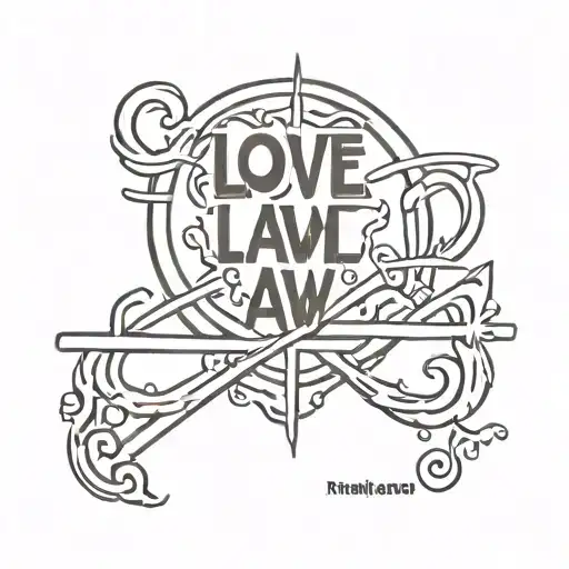 love was the law and religion was taught tattoo design idea