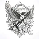 icarus falling tattoo design idea