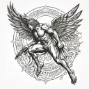 icarus falling tattoo design idea