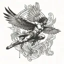 icarus falling tattoo design idea