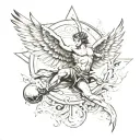 icarus falling tattoo design idea