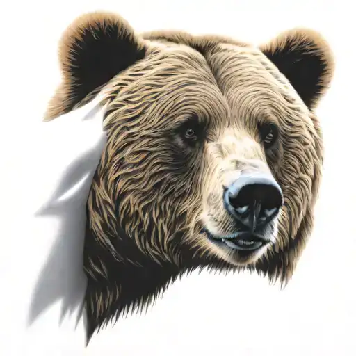 grizzly bear head tattoo design idea