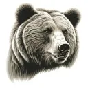 grizzly bear head tattoo design idea
