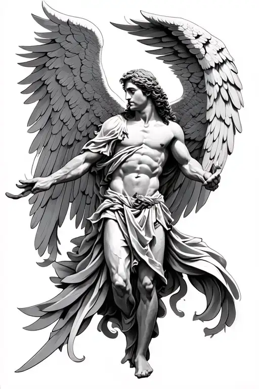 archangel Michael , Gabriel , Raphael angel's wings tattoo design idea