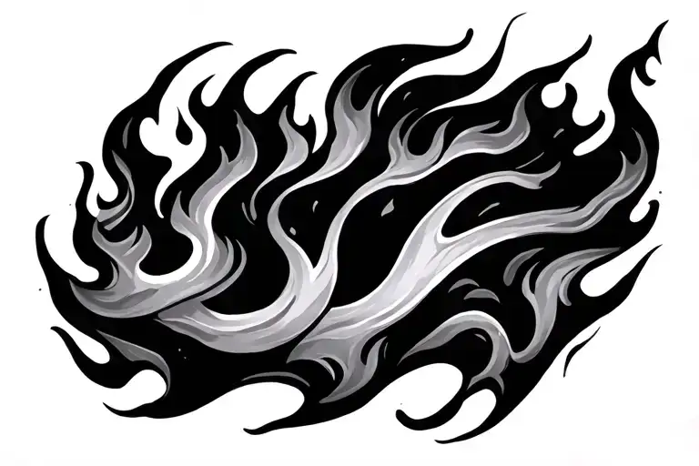Minimalist flame tattoo design idea