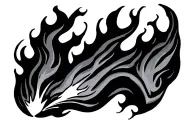 Minimalist flame tattoo design idea