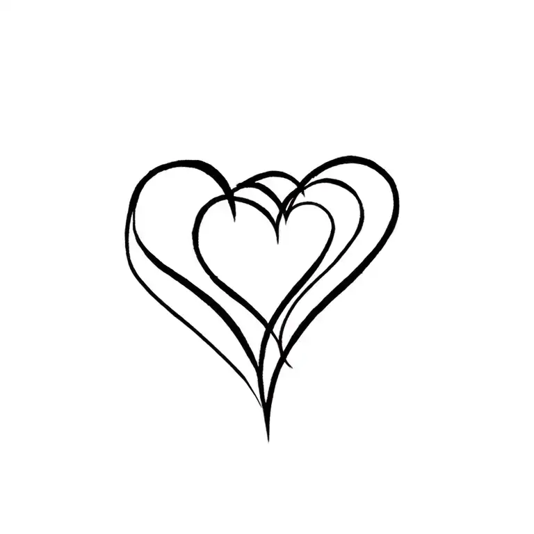 3 hearts intertwined tattoo design idea