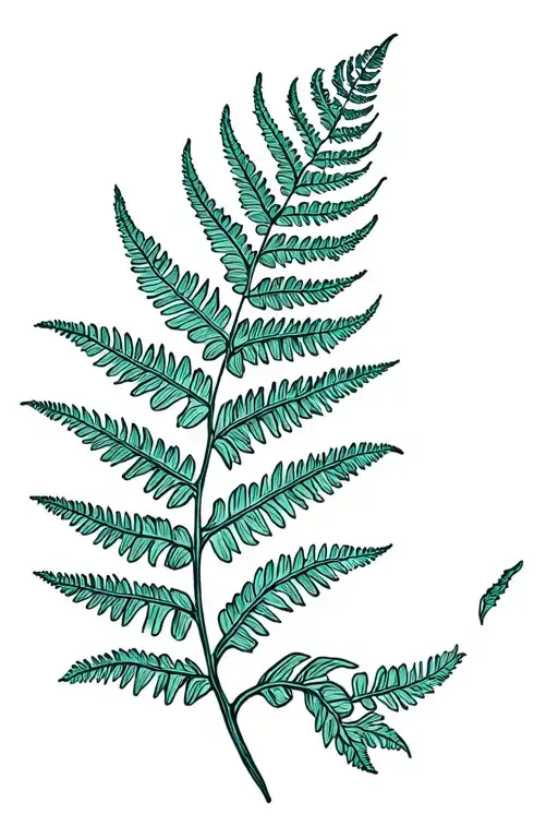 fern leaf tattoo design idea