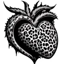 Can you create a heart with leopard print inside with opening no face build like a maze tattoo design idea