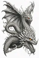 dragon breathing fire tattoo design idea