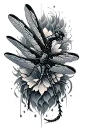 mechanical dragonfly perched tattoo design idea