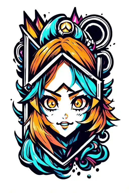 anime symbols representing different animes tattoo design idea