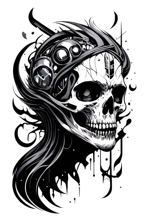 cyber sigilism style tattoo tattoo design idea