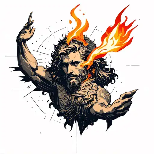 prometheus giving fire tattoo design idea