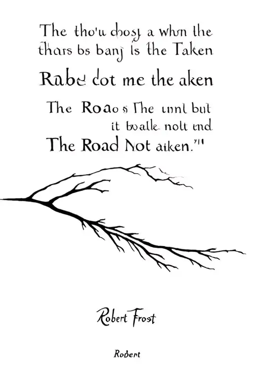Robert Frost's The Road Not Taken tattoo design idea