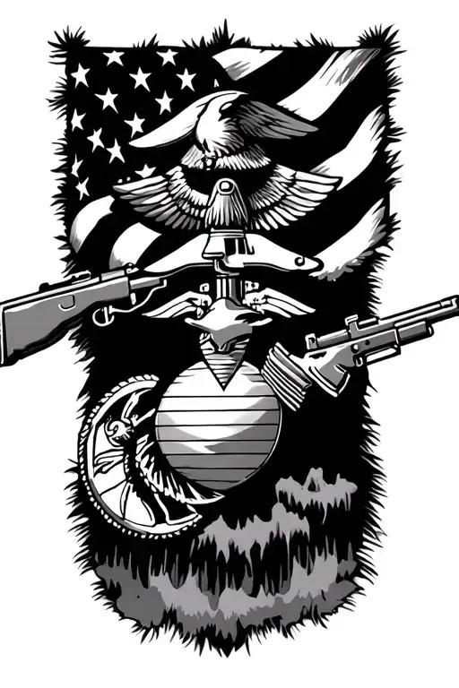 marine corps military tattoo tattoo design idea
