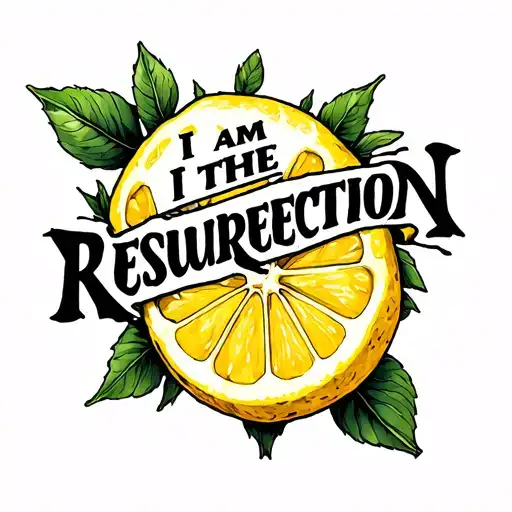 Create me a Stone Roses tattoo saying “I Am The Resurrection” with the stone roses lemon. Upper arm  tattoo design idea