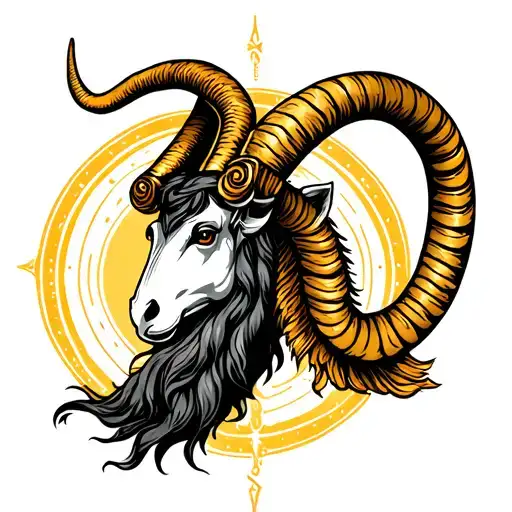 Capricorn zodiac sign tattoo design idea