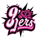 A gang tattoo with the name "9'ers" style gang of the street and the pink color  tattoo design idea