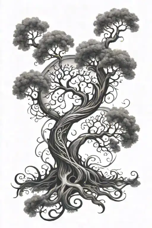 wispy tree of life tattoo design idea